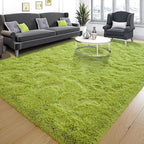Tepook Fluffy Grass Green Rugs for Living Room Bedroom, 8x10 Soft Area Rug Moss - Image 2