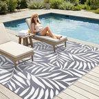 Smiry Outdoor Rug 5x8 ft, Waterproof Reversible Plastic Straw Rugs, Outdoor - Image 3