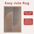 Tangsoo Easy Jute 4x6 Rug for Patio, Non-Slip Dark Brown Indoor Outdoor Carpet - Image 3