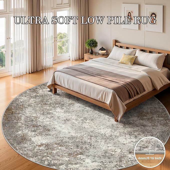6ft Washable Round Rug - Image 8