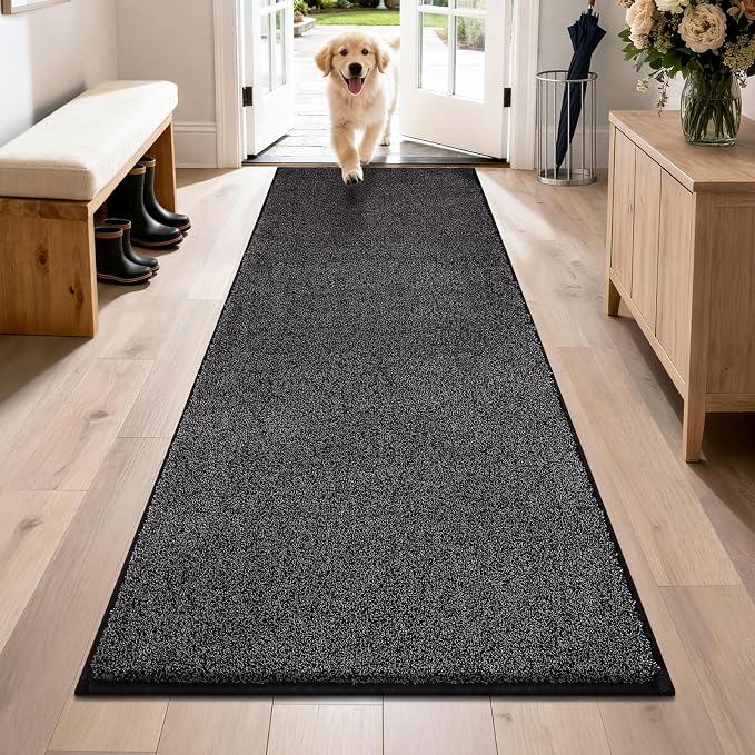 PURRUGS Dirt Trapping Door Mat 31.5" x 70", Non-Slip Machine Washable Entryway by PURRUGS
