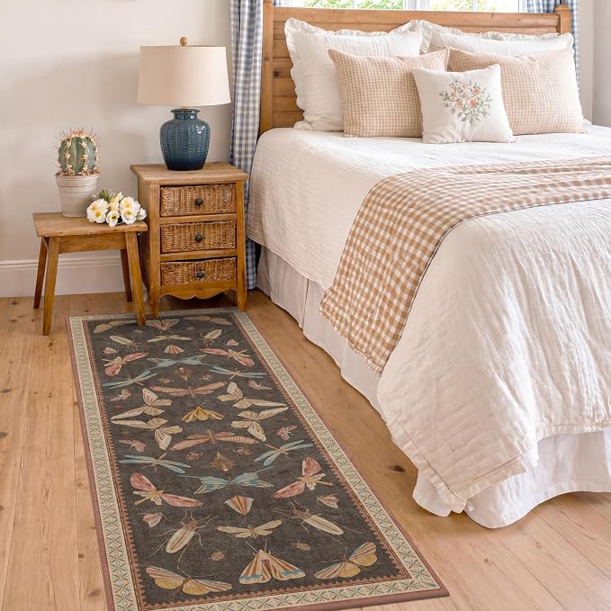 Brown 2x5 Entryway Runner Rug, Washable Non Slip Carpet - Image 3