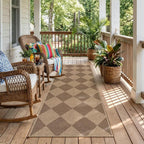 Lahome Colette Checkered Easy Jute Runner Rug, 2x6 Kitchen Mats by Lahome
