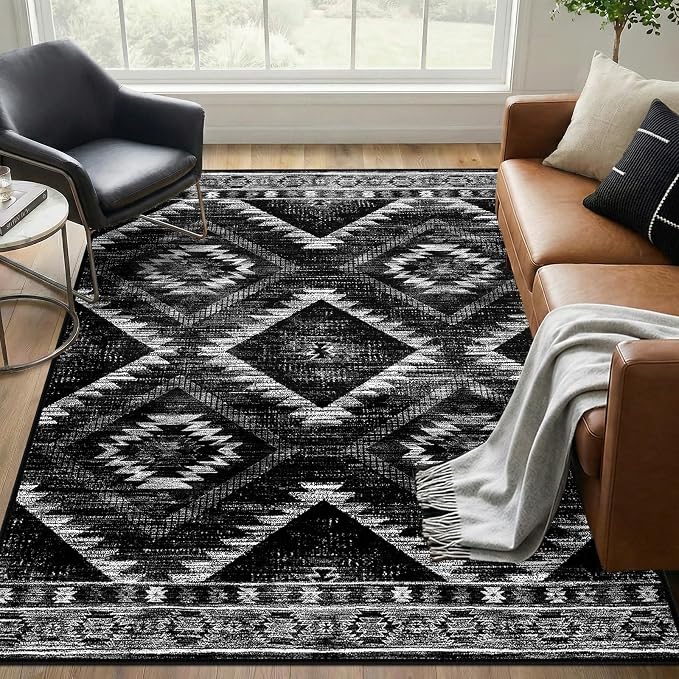 BESTSWEETIE Area Rug 5x7 Rug Machine Washable Non-Slip Low Pile Print Pattern - Image 2