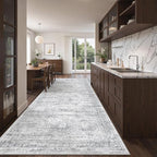 4x12 Runner Rug for Hallway, Low-Pile Wide Runner for Entryway, Long Washable - Image 3