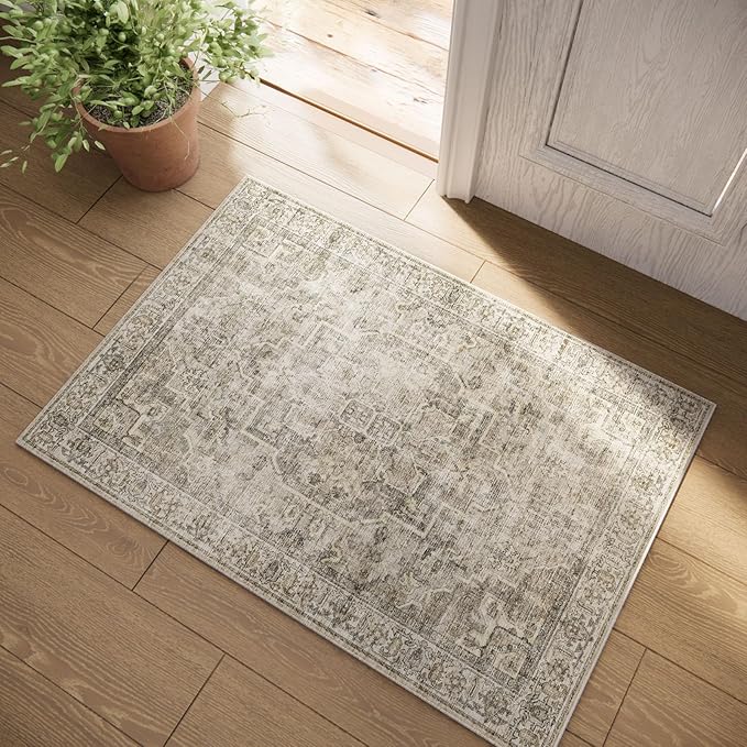 Machine Washable Throw Rugs for Entryway: Door Mat Indoor Entrance 2x3 Small by palohom