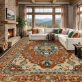 RELEANY Area Rugs Large 9'x12' Washable Non-Slip, Floral Vintage Distress by RELEANY