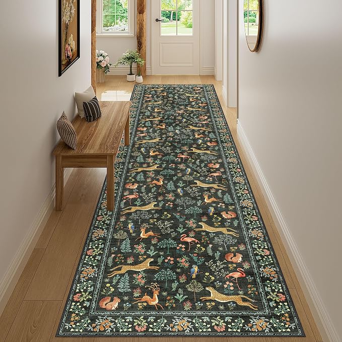 DUKINO 3x12 Runner Rug, Non Slip Animal Print Runner Rug - Image 6