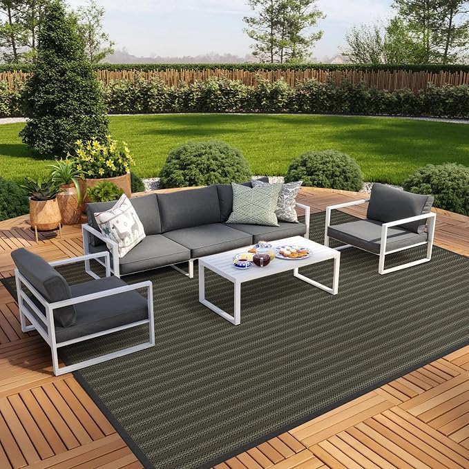 GENIMO Outdoor Rug for Patio Clearance, Lightweight Waterproof RV Camping Mat - Image 4