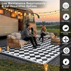 HUGEAR Outdoor Waterproof Rug 9'x12' Plastic Straw Rugs Washable Reversible - Image 3