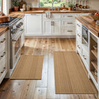 MatEssenz Cotton Blend Kitchen Rug Set 2 Piece, American Country Woven Runner by MatEssenz