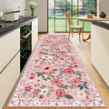 DUKINO 3x10 Runner Rug for Hallway, Washable Kitchen Floral Runner Rug by DUKINO