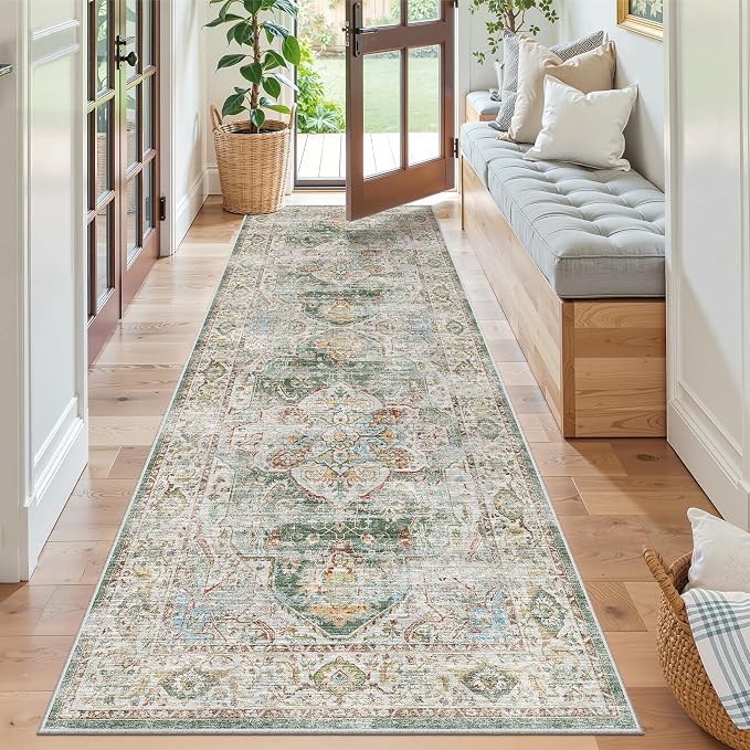 Madane Runner Rug 2'6''x8' Kitchen Runner, Hallway Runner Printed Vintage - Image 7