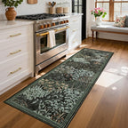GarveeHome Forest Runner Rug 2.5x8, Botanical Low Pile Non Slip Stain by GarveeHome
