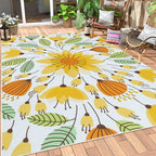 Lahome Floral Indoor Outdoor Rug 8x10, Non Slip Outdoor Patio Rug by Lahome