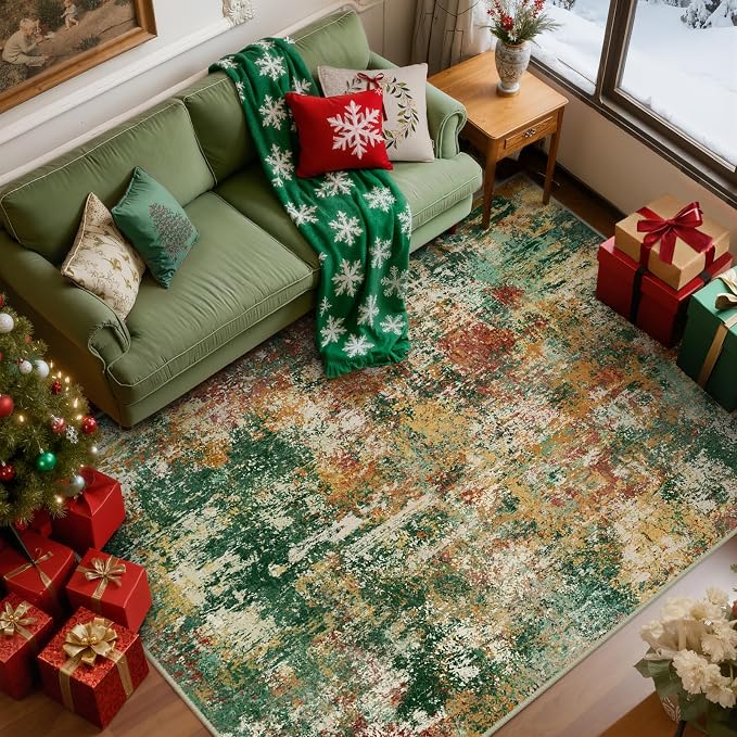 RELEANY Washable Area Rugs 8'x10' Non-Slip Modern Abstract Soft - Image 9
