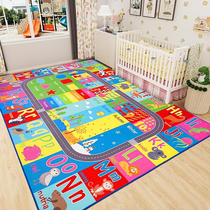 HOMORE Kids Rug, 9x12 Large Educational Rugs - Image 5