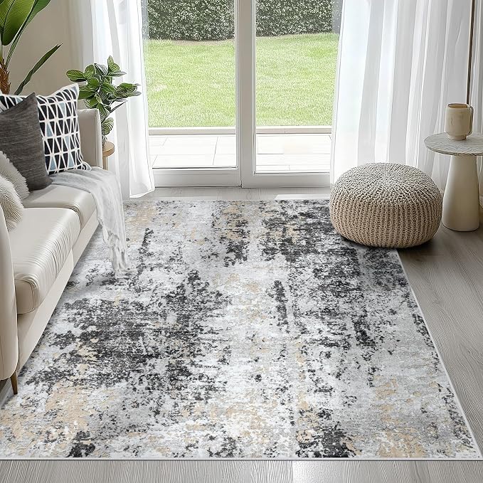 4x6 Area Rugs for Living Room Rug Washable: Abstract Rug for Dining Room by Aelenmu