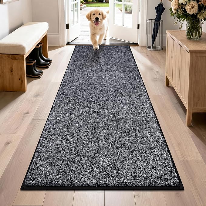 PURRUGS Dirt Trapping Door Mat 31.5" x 70", Non-Slip Machine Washable Entryway by PURRUGS