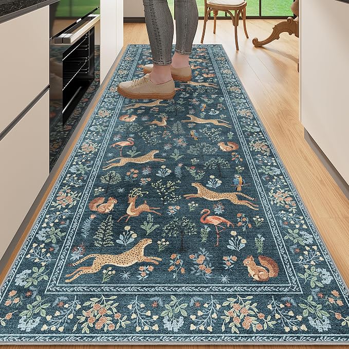 DUKINO 2.6x8 Rug for Hallway, Washable Kitchen Runner Rug by DUKINO