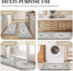 Boho Kitchen Mats for Floor 2 Piece Set Anti Fatigue Cushioned PVC Kitchen Rugs - Image 6