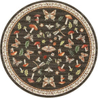 Mushroom Insect 5ft Round Rug Washable Non-Slip Soft Ultra-Thin Small Boho - Image 8