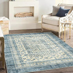 CHAMPLANT Washable Area Rug 4'x6' Vintage Traditional Floor Cover Foldable Thin - Image 2