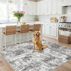 ZHXXUJ Washable 6x6 Square Area Rug – Non Slip Modern Abstract by ZHXXUJ