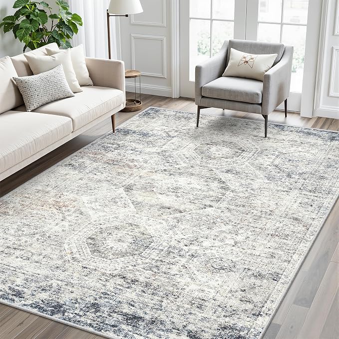 Soalmost 6x9 Area Rug for Living Room Washable 6x9 Non-Slip Modern Rugs for - Image 2