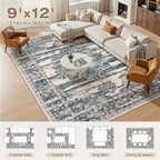 Washable 9x12 Area Rug for Living Room & Dining Room - Image 8