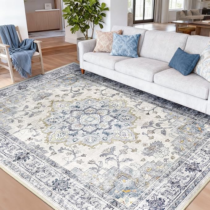 CAPALOCA Machine Washable Rugs Nursery Rug 8x10 Cute Girl Non Slip Low Pile by CAPALOCA