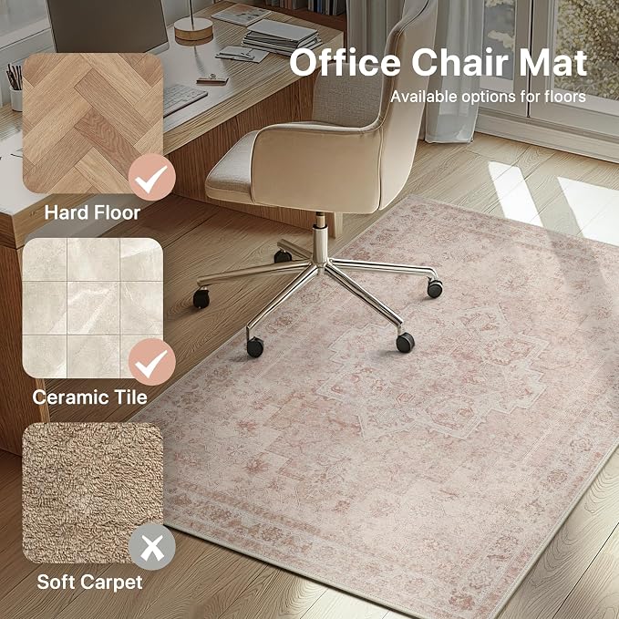 36"x48" Office Chair Mat for Hardwood Tile Floor, Under Desk Carpet Protector - Image 3