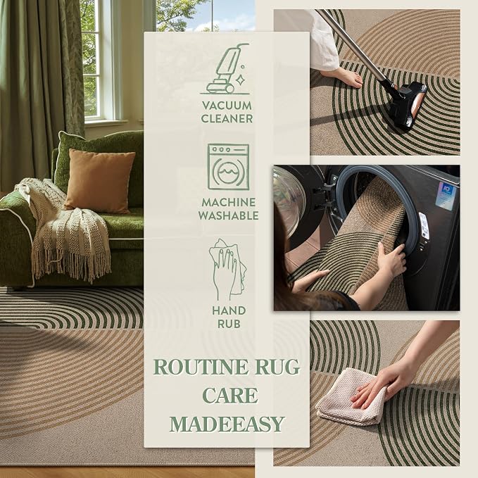 Lahome Modern Rainbow Easy Jute 3x5 Patio Rug, Washable Rugs - Image 4