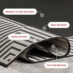 Nuloom Asha Black/Ivory, Striped Border, Soft and Cozy, High Traffic, Stain - Image 7