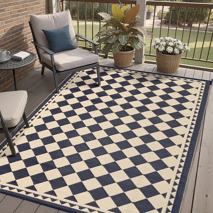 HUGEAR Outdoor Rug for Patios Clearance, Waterproof Mat, Large Outside Carpet by HUGEAR