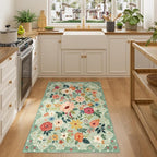 DUKINO 3x4 Area Rug, Lightweight Non Slip Washable Floral Rug, Indoor Low Pile - Image 3