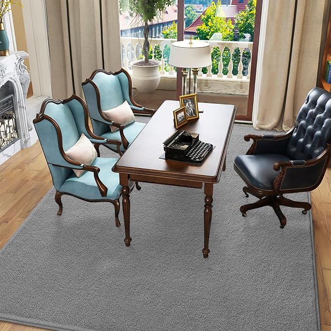 Pettop 6x9 ft Grey Area Rugs for Bedroom Living Room, Washable Memory Foam - Image 6