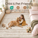 Nakagishi Area Rug Living Room Rugs: 10x12 Large Soft Machine Washable Boho - Image 4