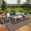 GENIMO Outdoor Rug Waterproof for Patio, Outside Area Mat for Rv, Coffee & Beige by GENIMO