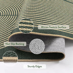 Lahome Enfys Modern Rainbow Easy Jute Indoor Outdoor Rugs, 5x7 Dark Green Rug - Image 4