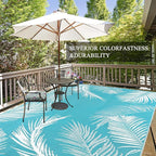 Pauwer Waterproof Outdoor Rug 6x9, Reversible Plastic Straw Patio Camping Rug - Image 6