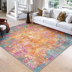 RELEANY Washable Area Rugs Square 8ft Non-Slip Modern Abstract Soft by RELEANY