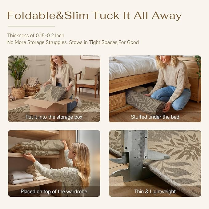 Easy Jute Rug Outdoor Indoor 4x6 Patio Mat Porch Entrance Brown Natural Non - Image 6