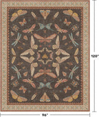 Brown Large 8x10 Living Room Area Rug, Unique Washable Insect Rugs - Image 2