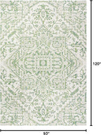 JONATHAN Y Boho Medallion Indoor Outdoor Area Rug 8X10 Green/Cream, Estrella - Image 2
