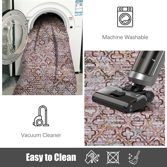 RUGSURE Washable Area Rugs, Pet & Child Friendly, Vibrant Colors Rugs - Image 7