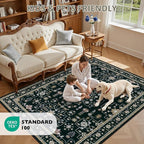 3x5 Area Rugs Living Room Rug: Washable Vintage Boho Medallion Rug No Slip - Image 8