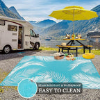 Pauwer Waterproof Outdoor Rug 5x8, Reversible Plastic Straw Patio Camping Rug - Image 5