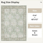 Soalmost 4x6 Area Rugs for Living Room, Vintage Washable Rugs for Dining Room - Image 5