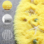 ONASAR Yellow Round Rugs 5ft for Bedroom Living Room, Fluffy Circle Area Rug - Image 2